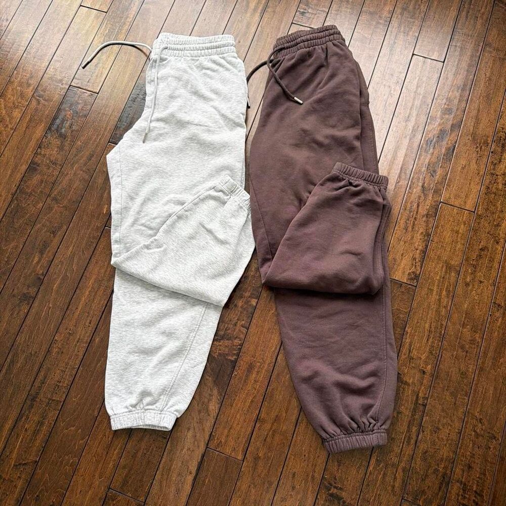 H&M Women's Grey and Brown Joggers-tracksuits